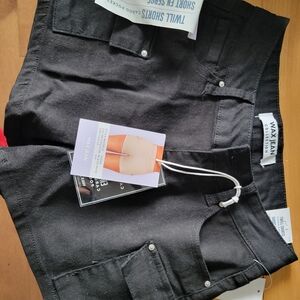 WAXX JEAN Black High-Rise Shorts